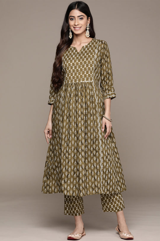 Women's Green Kurta Suit Set