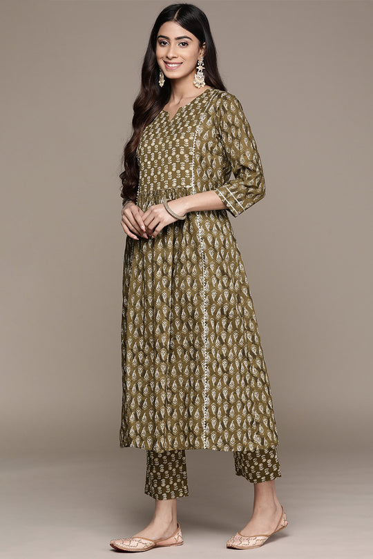 Women's Green Kurta Suit Set