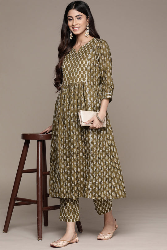 Women's Green Kurta Suit Set