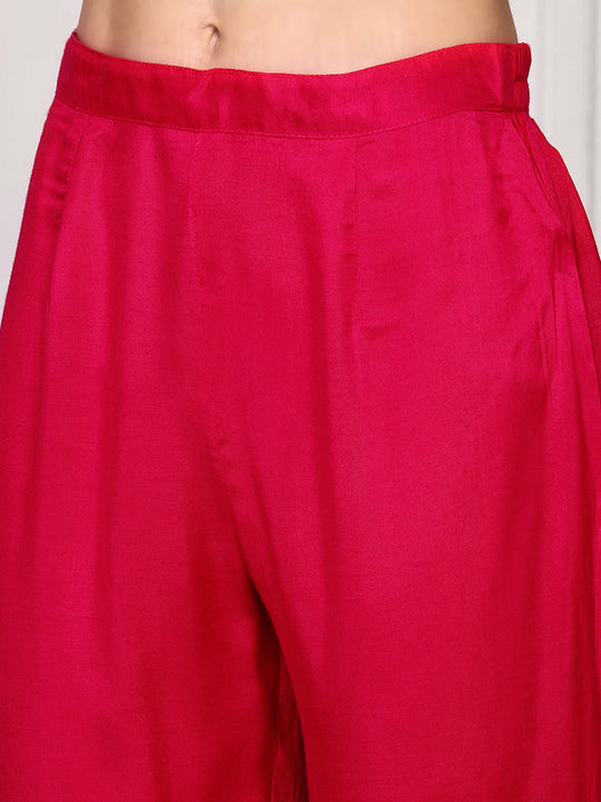 V-Neck  solid Kurta With Trouser