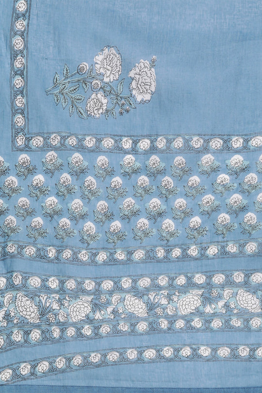 Womens Blue Cotton Kurta Set