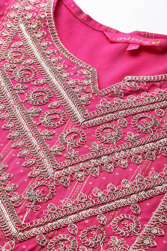 Women Pink Ethnic Kurta Set
