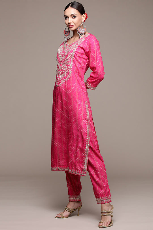 Women Pink Ethnic Kurta Set