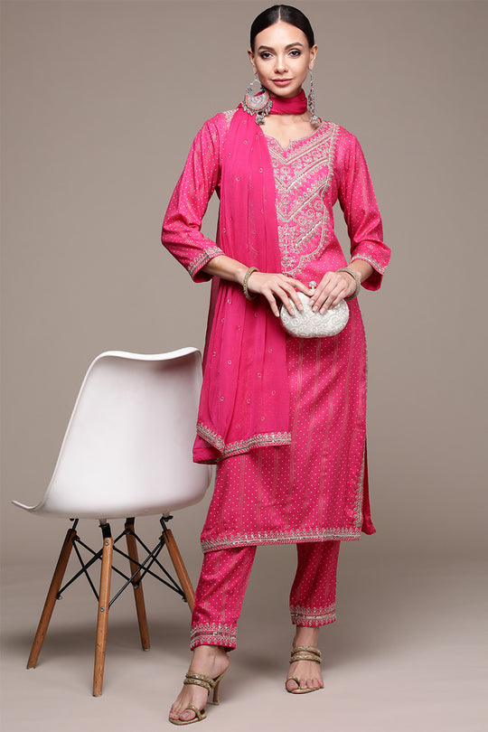 Women Pink Ethnic Kurta Set