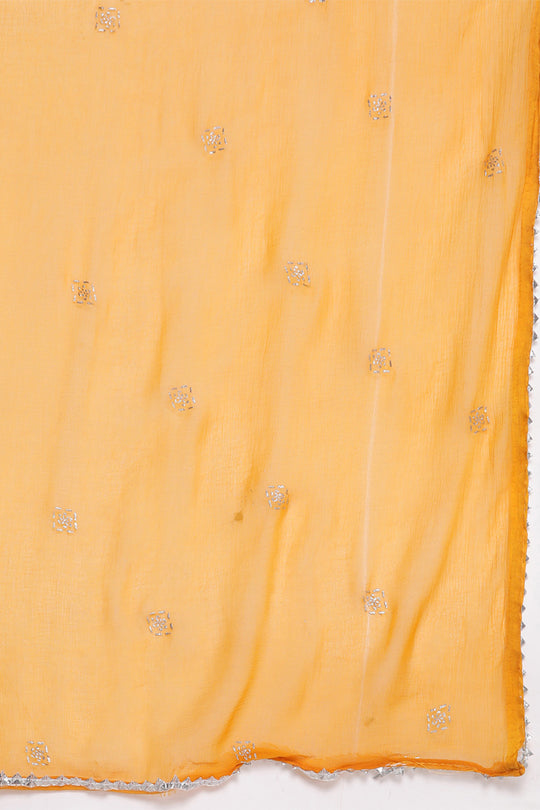 Women Mustard Yellow Kurta with Trousers With Dupatta