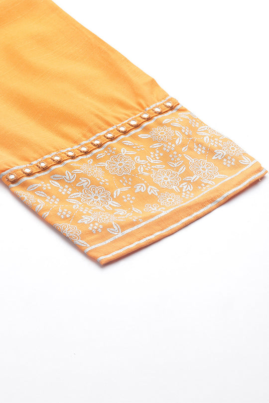 Women Mustard Yellow Kurta with Trousers With Dupatta