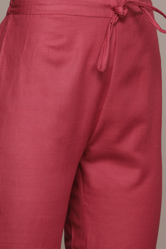 Women Fuchsia Kurta with Trousers With Dupatta