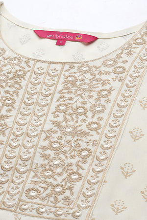 Women's Off-White  Ethnic Kurta Suit Set