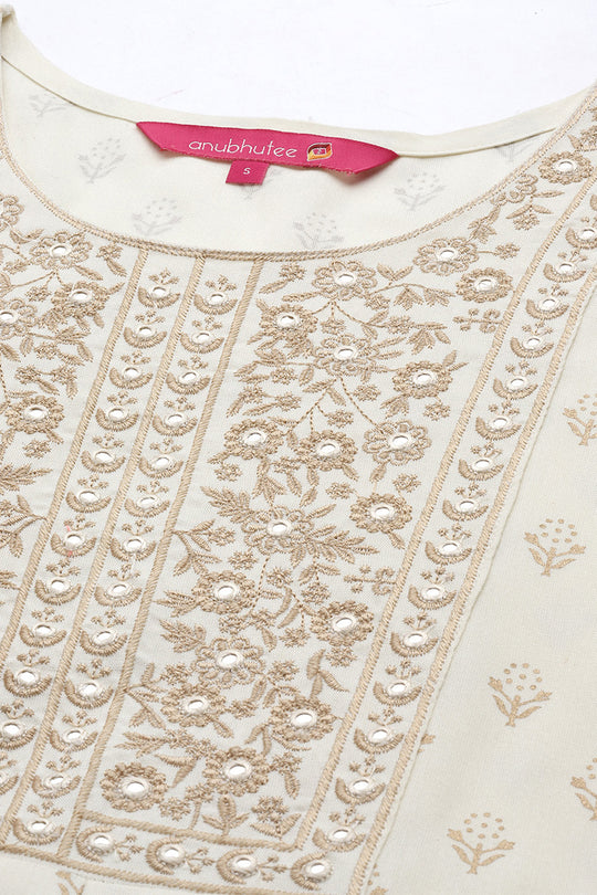 Women's Off-White  Ethnic Kurta Suit Set