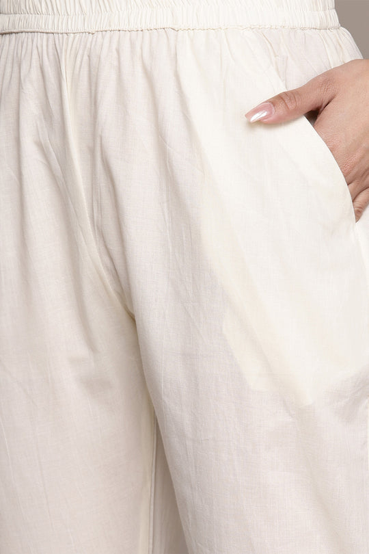 Women's Off White Ethnic Kurta Set