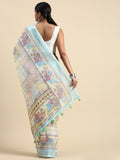 Multi Linen Blend Saree With Blouse Piece