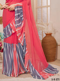Pink Georgette Saree With Blouse Piece