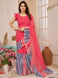 Pink Georgette Saree With Blouse Piece