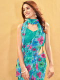 Multi Georgette Saree With Blouse Piece