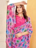 Multi Georgette Saree With Blouse Piece