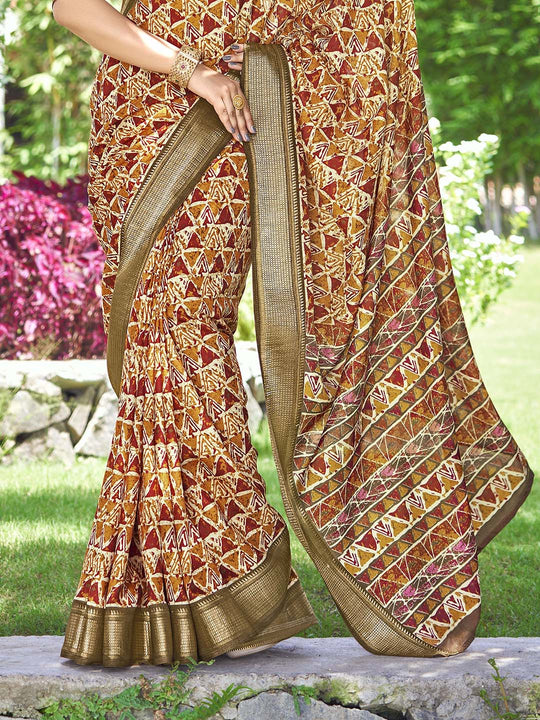 Multi Kalamkari Silk Saree With Blouse Piece