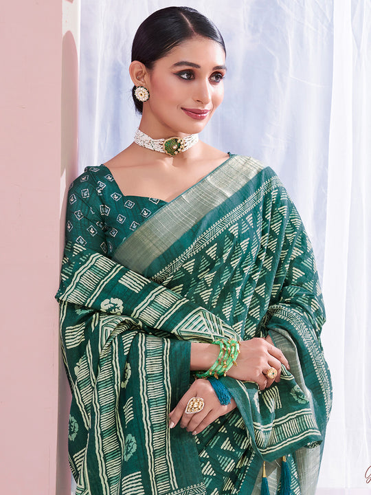 Blue Dola Silk Saree With Blouse Piece