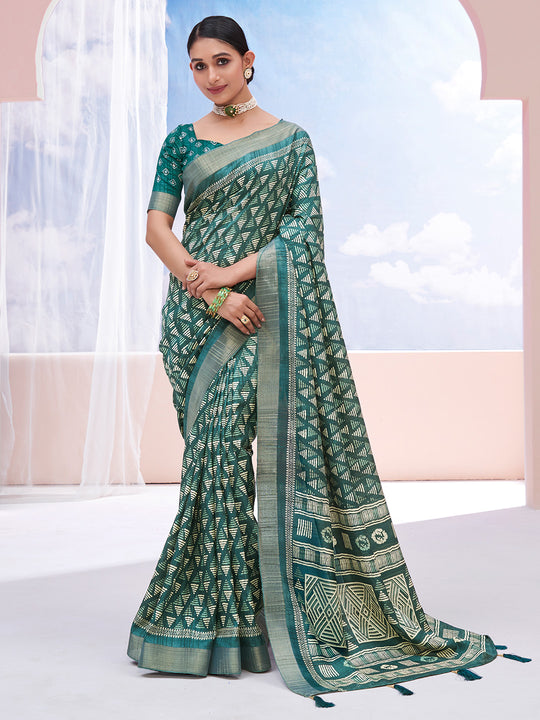 Blue Dola Silk Saree With Blouse Piece