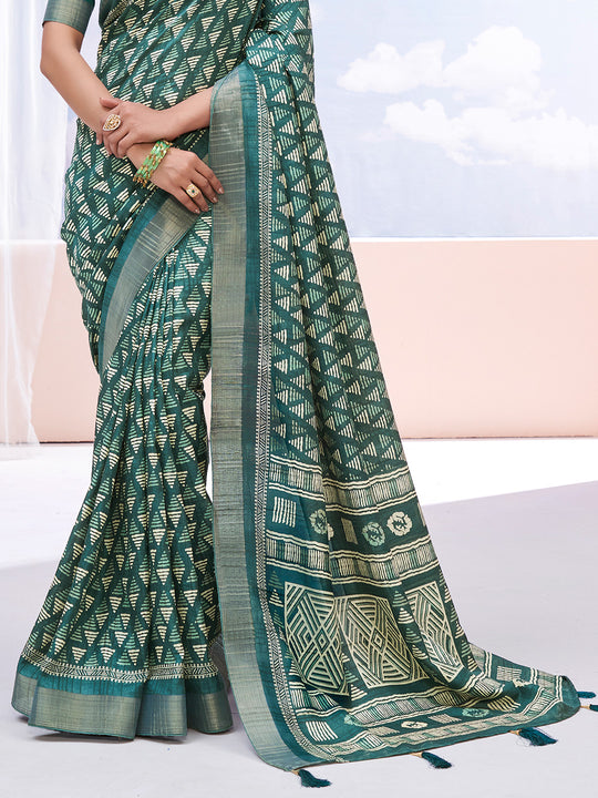 Blue Dola Silk Saree With Blouse Piece