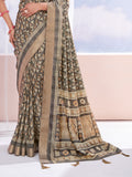 Taupe Dola Silk Saree With Blouse Piece