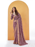Mauve Dola Silk Saree With Blouse Piece