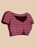 Burgundy Cotton Saree With Blouse Piece