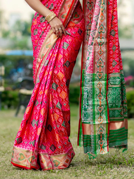 Multi Banarasi Silk Saree With Blouse Piece