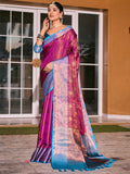 Burgundy Kanjivaram Silk Saree With Blouse Piece