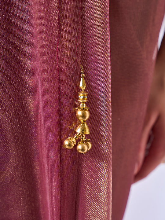 Solid Tissue Saree with Hanging With Blouse Piece