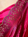 Embellished Beads and Stone Organza Saree With Blouse Piece
