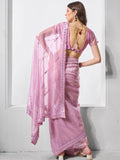 Embroidered Embellished Organza Saree With Blouse Piece
