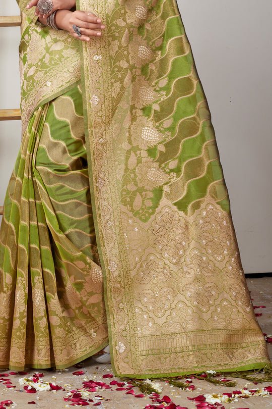 Heena Green Organza Saree