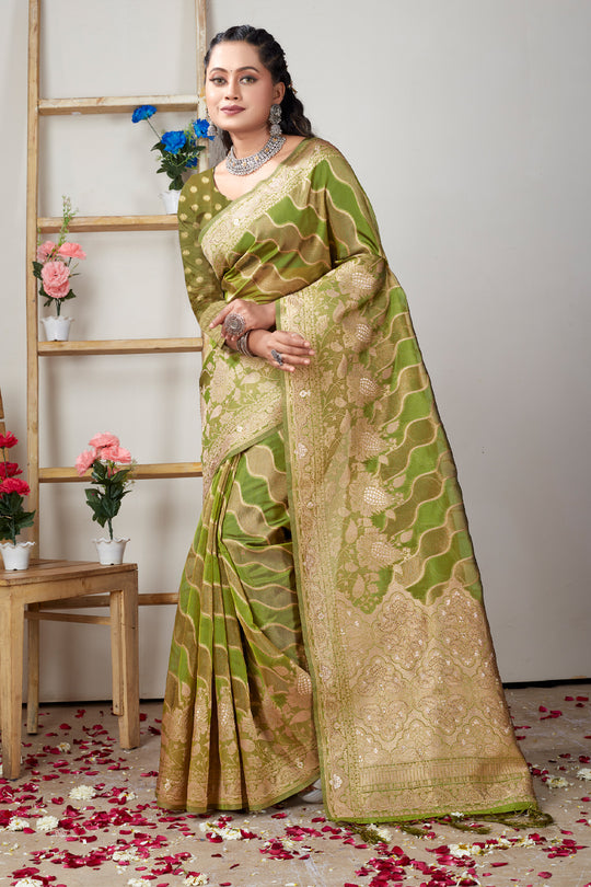 Heena Green Organza Saree
