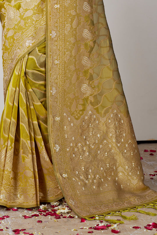 Fern Green Organza Saree