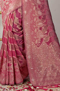Stale Pink Organza Saree