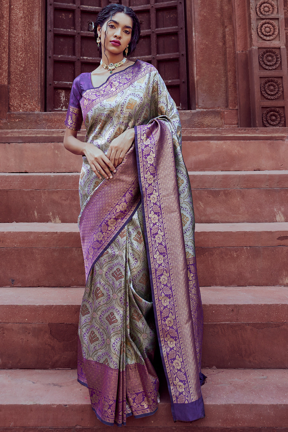 Aggregate 171+ brinjal colour silk saree best