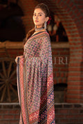 Muti color Ajrakh Saree With Blouse Piece