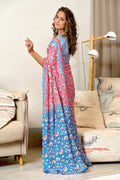 Baby Pink Ure Mulmul Cotton Ajrakh Hand Block Print Sarees Saree With Blouse Piece