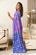 Lovender Ure Mulmul Cotton Ajrakh Hand Block Print Sarees Saree With Blouse Piece