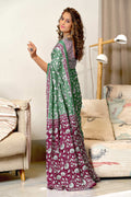 Green Ure Mulmul Cotton Ajrakh Hand Block Print Sarees Saree With Blouse Piece