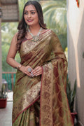 Heena Green Banarasi Silk Saree