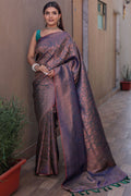 Navy Blue Kanjivaram Silk Saree