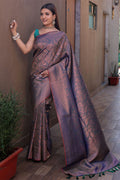 Navy Blue Kanjivaram Silk Saree