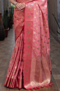 Thulian Pink Banarasi Silk Saree