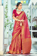 Ruby Pink Kanjivaram Saree