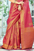 Ruby Pink Kanjivaram Saree