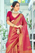 Ruby Pink Kanjivaram Saree