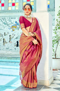 Ruby Pink Kanjivaram Saree