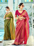 Ruby Pink Kanjivaram Saree