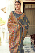 Pewter Grey Digital Print Saree